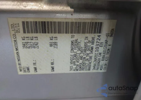 2012 Nissan Altima 2.5 S z USA, uszkodzony, nr VIN 1N4AL2AP2CC103724